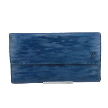 Louis Vuitton Long Wallet Purse M63385 Epi Leather Toledo Blue Long Wallet Purse Epi Porte Tresor