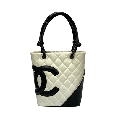 Chanel Handbag Leather Black Cambon Small