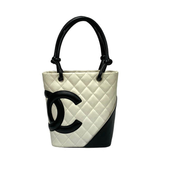 Chanel Handbag Leather Black Cambon Small