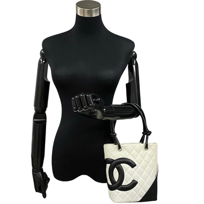 Chanel Handbag Leather Black Cambon Small