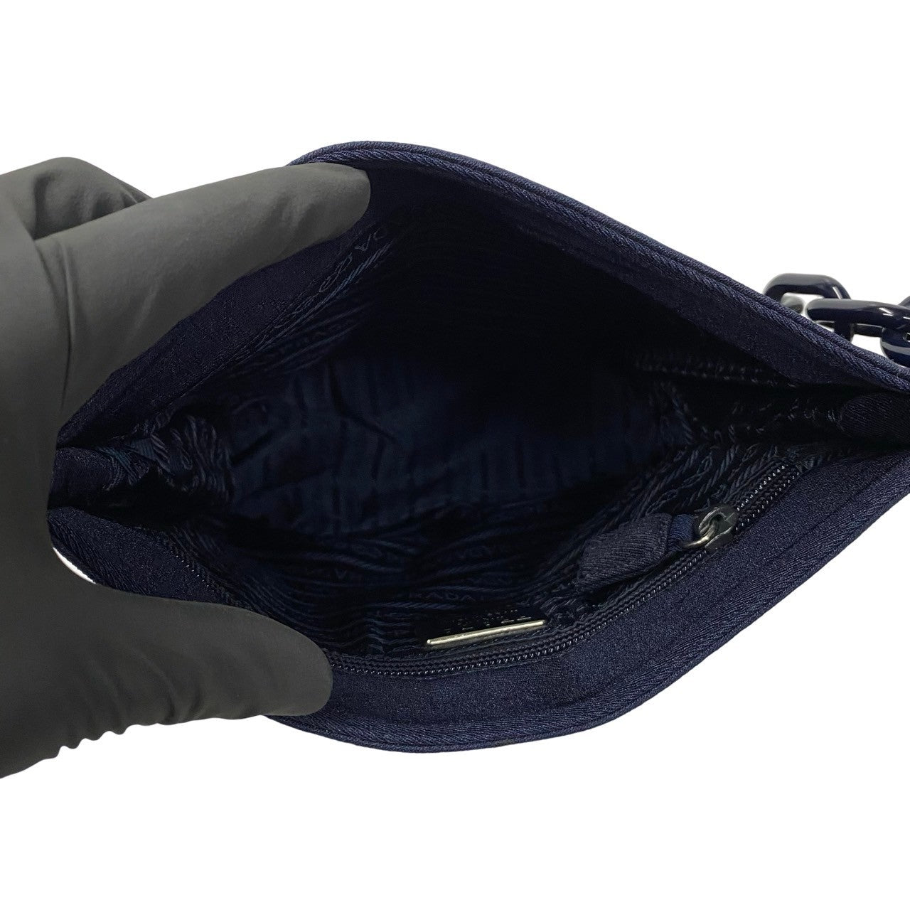 Prada Shoulder Bag Jersey, Plastic Navy Women