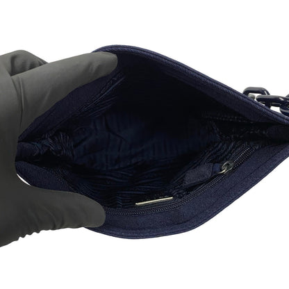 Prada Shoulder Bag Jersey, Plastic Navy Women
