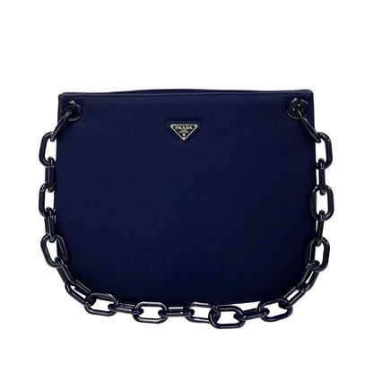 Prada Shoulder Bag Jersey, Plastic Navy Women