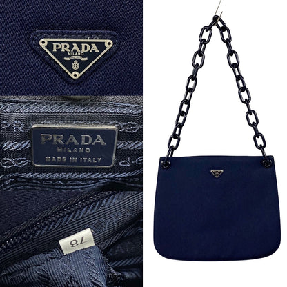 Prada Shoulder Bag Jersey, Plastic Navy Women
