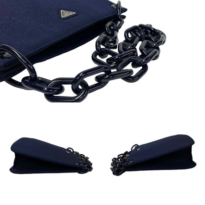 Prada Shoulder Bag Jersey, Plastic Navy Women