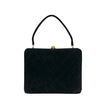 Chanel Handbag Suede Black Coco Mark Matrasse Women