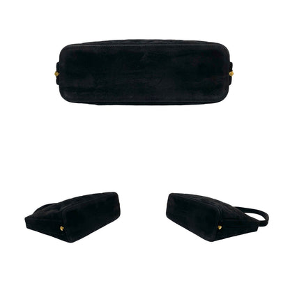 Chanel Handbag Suede Black Coco Mark Matrasse Women