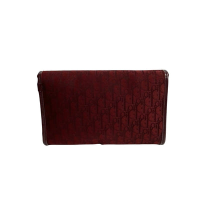 Christian Dior Shoulder Bag Leather Wine-Red