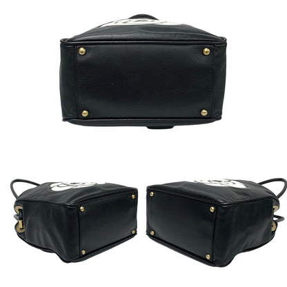 Chanel Tote Bag Lambskin Black Camellia Logo Women