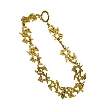 Chanel Necklace Gold Plated Gold Logo Motif Women