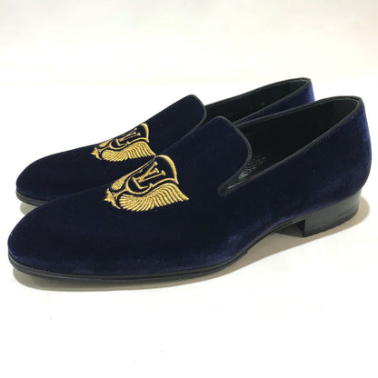 Louis Vuitton Dress Shoes 1A32Rs Velvet Navy Business Shoes Auteuil Line Mens 6M