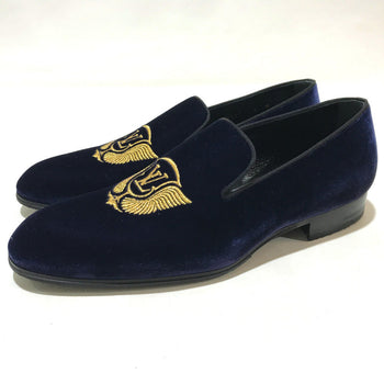 Louis Vuitton Dress Shoes 1A32Rs Velvet Navy Business Shoes Auteuil Line Mens 6M
