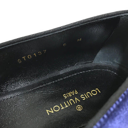 Louis Vuitton Dress Shoes 1A32Rs Velvet Navy Business Shoes Auteuil Line Mens 6M