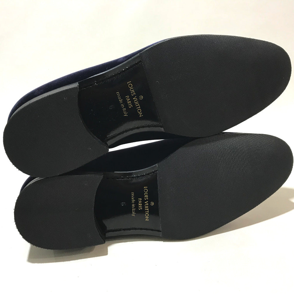 Louis Vuitton Dress Shoes 1A32Rs Velvet Navy Business Shoes Auteuil Line Mens 6M