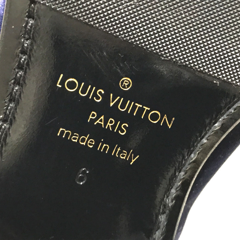Louis Vuitton Dress Shoes 1A32Rs Velvet Navy Business Shoes Auteuil Line Mens 6M