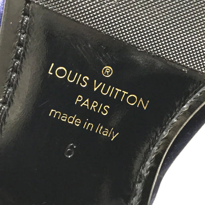 Louis Vuitton Dress Shoes 1A32Rs Velvet Navy Business Shoes Auteuil Line Mens 6M