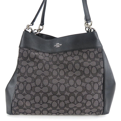 Coach Tote Bag F27579 Canvas, Leather Black Women
