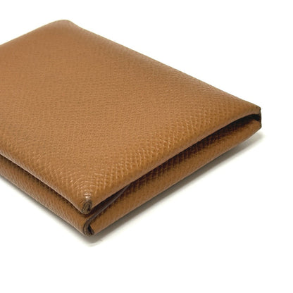 Hermes Coin Case Epsom Brown Calvi Duo Women