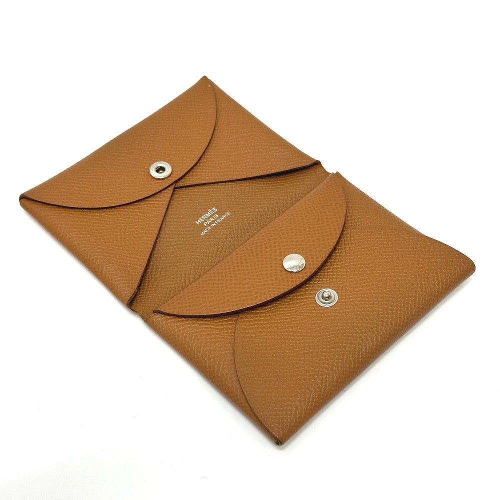 Hermes Coin Case Epsom Brown Calvi Duo Women