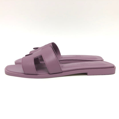 Hermes Sandals Leather Purple Oran Women 36