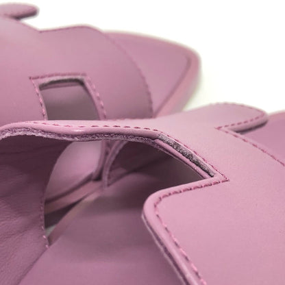Hermes Sandals Leather Purple Oran Women 36