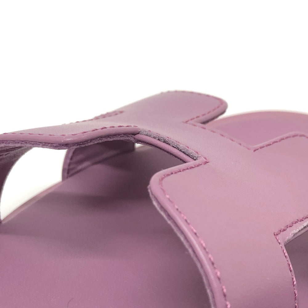 Hermes Sandals Leather Purple Oran Women 36