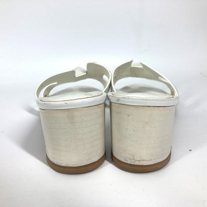 Hermes Sandals Leather White Oasis With Studs 37