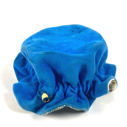Hermes Pouch Suede, Silk Blue Bourse Abijou Women