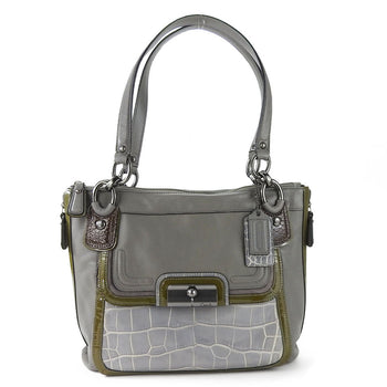 Coach Tote Bag 18303 Leather, Patent Leather Gray Women