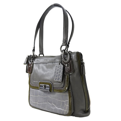 Coach Tote Bag 18303 Leather, Patent Leather Gray Women