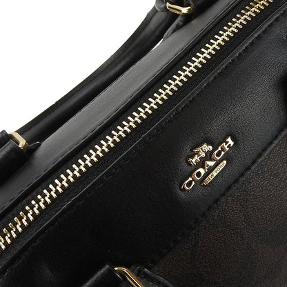 Coach Handbag F58312 Leather, Pvc Black Signature Mini Bennett Satchel Women