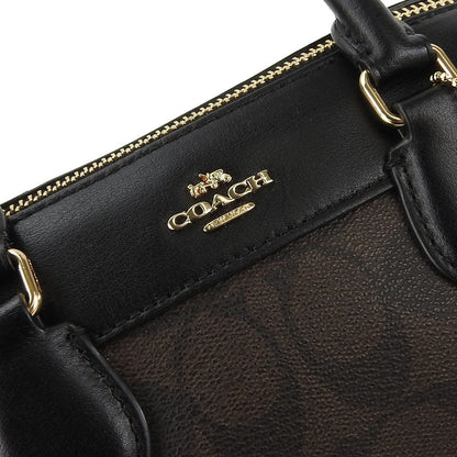 Coach Handbag F58312 Leather, Pvc Black Signature Mini Bennett Satchel Women