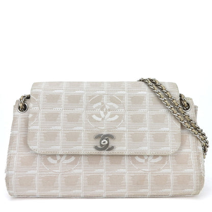 Chanel Shoulder Bag Nylon Beige New Travel Line Women