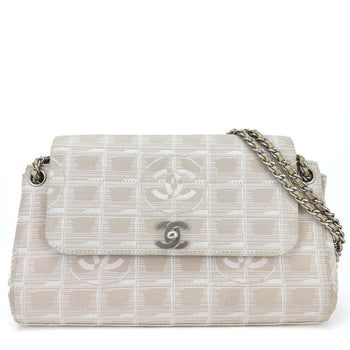 Chanel Shoulder Bag Nylon Beige New Travel Line Women
