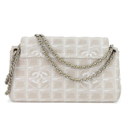 Chanel Shoulder Bag Nylon Beige New Travel Line Women