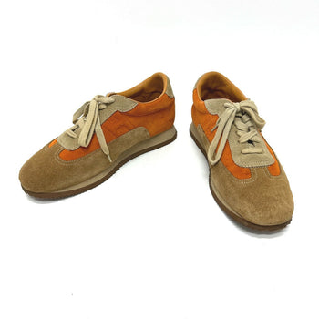 Hermes Sneakers Suede Orange Quick 42