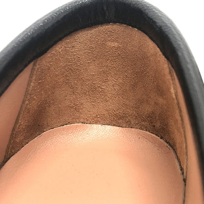 Hermes Leather Shoes Af201199Z Leather Black Moccasin H Logo Constance 34