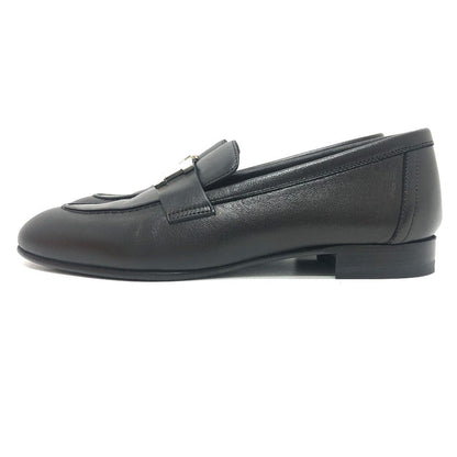 Hermes Leather Shoes Af201199Z Leather Black Moccasin H Logo Constance 34