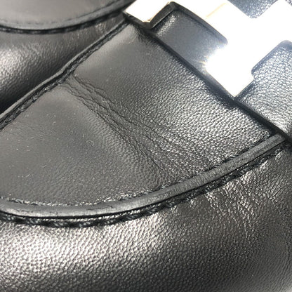 Hermes Leather Shoes Af201199Z Leather Black Moccasin H Logo Constance 34