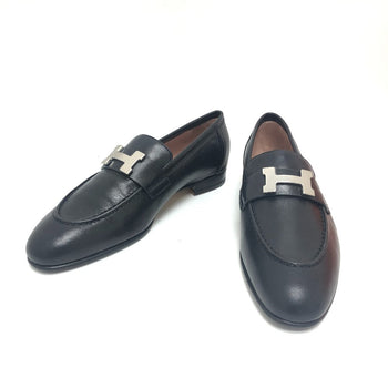 Hermes Loafers Black Moccasin H Logo Constance Women 35
