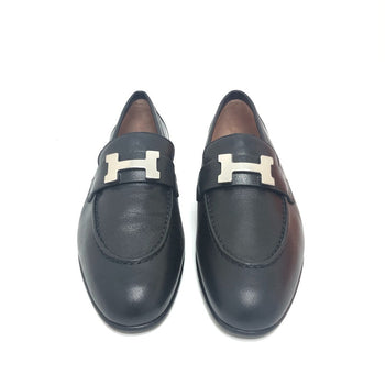 Hermes Loafers Black Moccasin H Logo Constance Women 35
