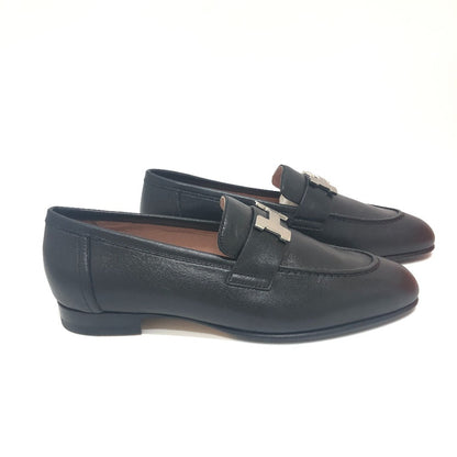 Hermes Loafers Black Moccasin H Logo Constance Women 35