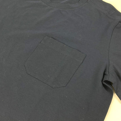 Hermes Short Sleeve T-Shirt Cotton Navy Pocket Mens S