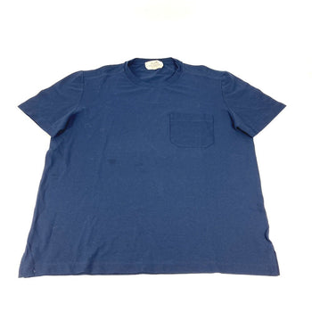 Hermes Short Sleeve T-Shirt Cotton Navy Pocket Mens S