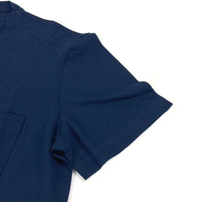Hermes Short Sleeve T-Shirt Cotton Navy Pocket Mens S