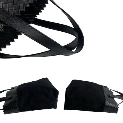 Bottegaveneta Tote Bag Leather, Canvas Black Intrecciato Women