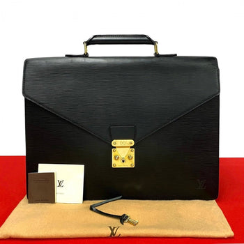 Louis Vuitton Business Bag M54412 Leather Black Epi Serviette Ambassador Mens