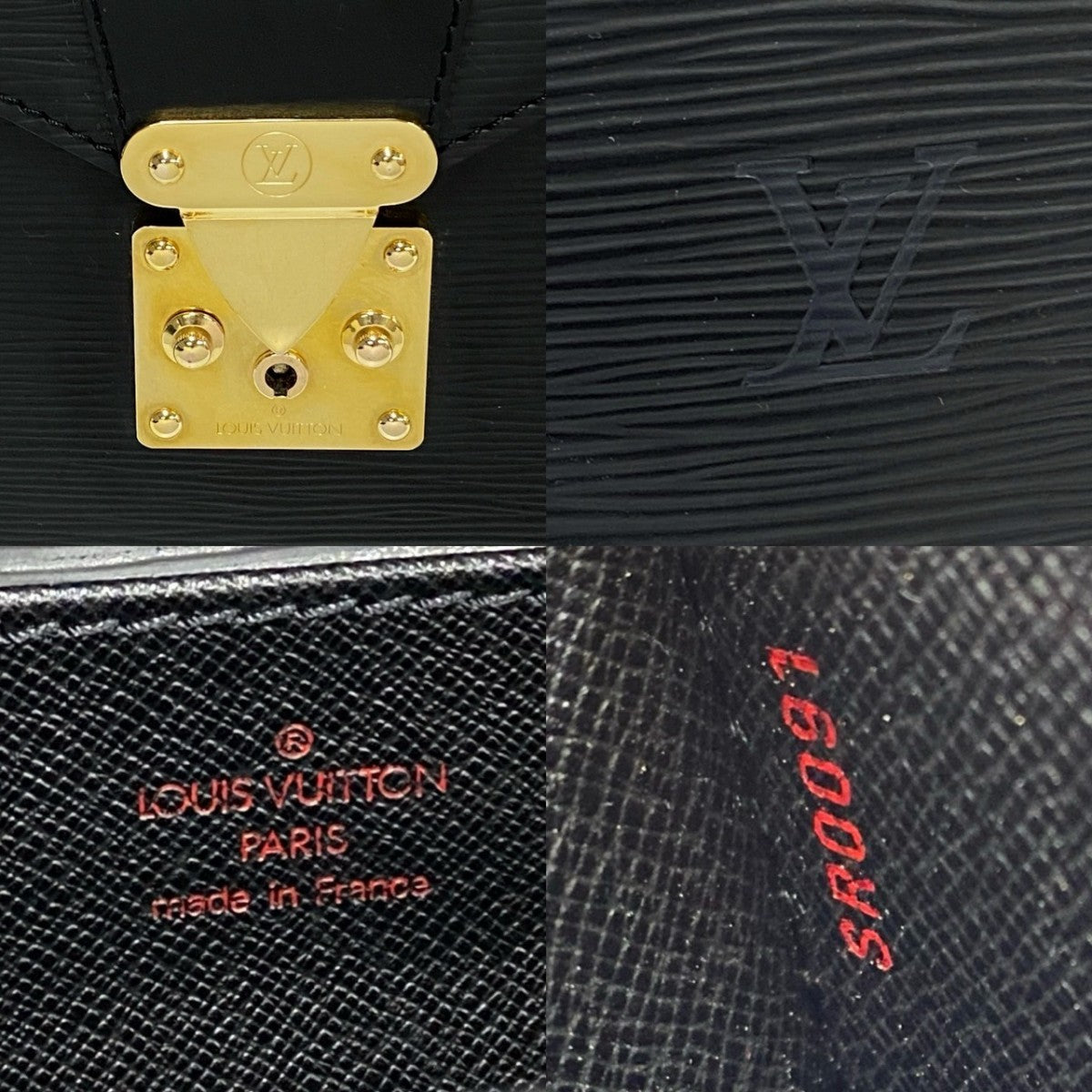 Louis Vuitton Business Bag M54412 Leather Black Epi Serviette Ambassador Mens