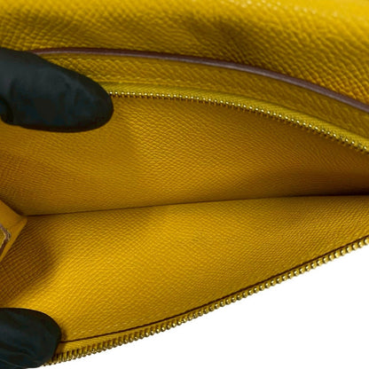 Hermes Long Wallet Purse Epsom Yellow Beansufla Women