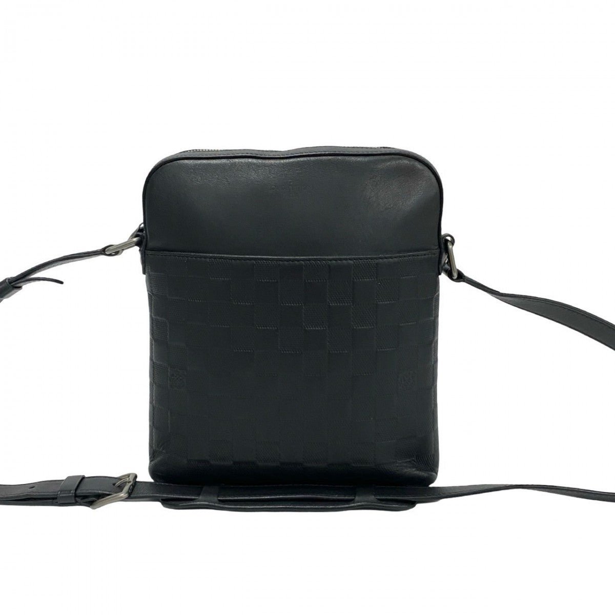 Louis Vuitton Shoulder Bag N23355 Damier Anfini Leather Black Messenger Bag Pochette District